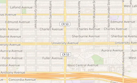 map of 601 University Ave W Saint Paul, MN 55103