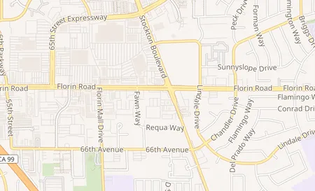 map of 6326 Florin Rd Sacramento, CA 95823