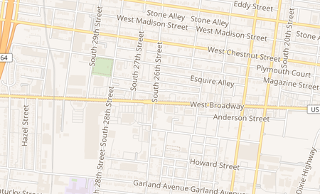 map of 2525 W Broadway Louisville, KY 40211