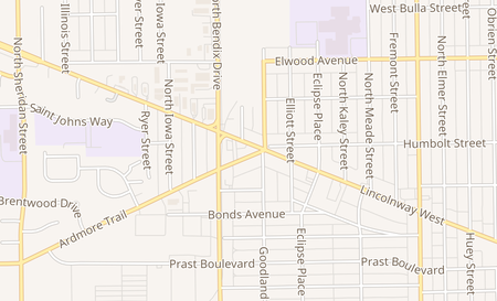 map of 3010 Lincoln Way W South Bend, IN 46628