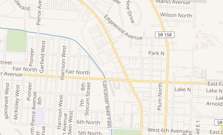 map of 1021 N Memorial Dr Lancaster, OH 43130
