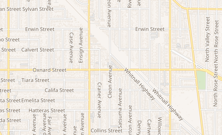 map of 10869 Oxnard Street North Hollywood, CA 91606