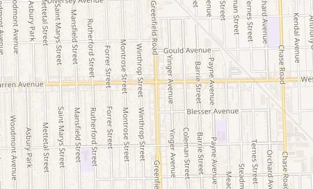 map of 6921 Greenfield Detroit, MI 48228