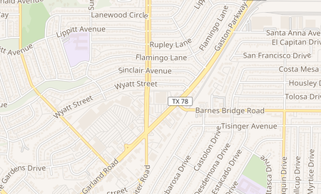 map of 11445 Garland Rd Dallas, TX 75218