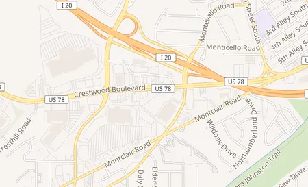 map of 7817 Crestwood Blvd Irondale, AL 35210