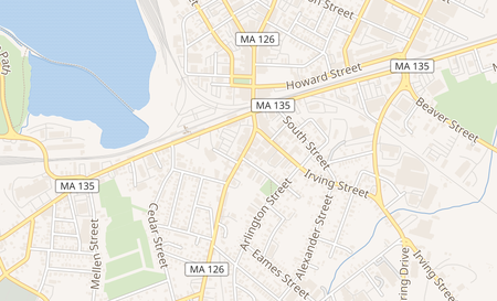 map of 68 Hollis St Framingham, MA 01702