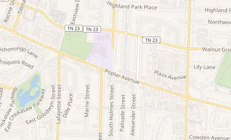 map of 3276 Poplar Ave Memphis, TN 38111