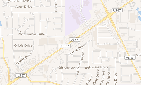 map of 2620 N Hwy 67 Florissant, MO 63033