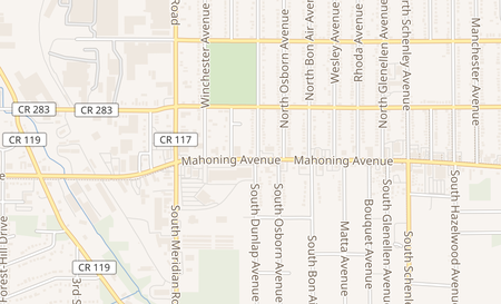 map of 3304 Mahoning Ave Youngstown, OH 44509