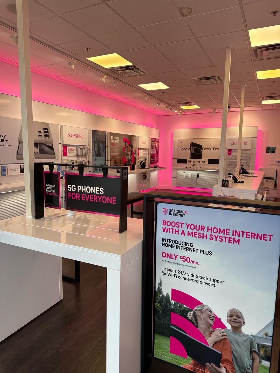 Interior photo of T-Mobile Store at Central Plaza Mall, Haverhill, MA