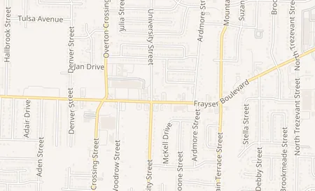 map of 2222 Frayser Blvd Memphis, TN 38127
