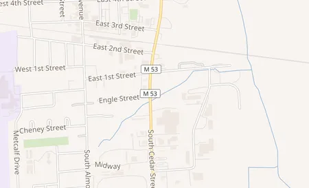 map of 587 S Cedar St Imlay City, MI 48444