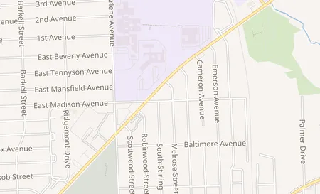 map of 1246 N Perry St Pontiac, MI 48340