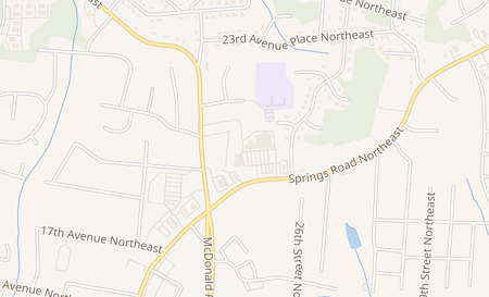 map of 2501 Springs Road, N.E. Hickory, NC 28601