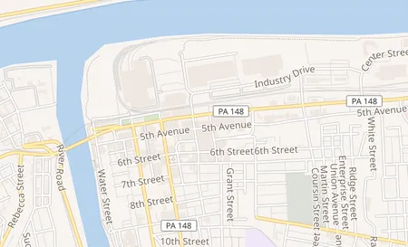 map of 408 Lysle Blvd Mckeesport, PA 15132