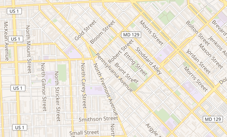 map of 1815 Pennsylvania Ave Baltimore, MD 21217