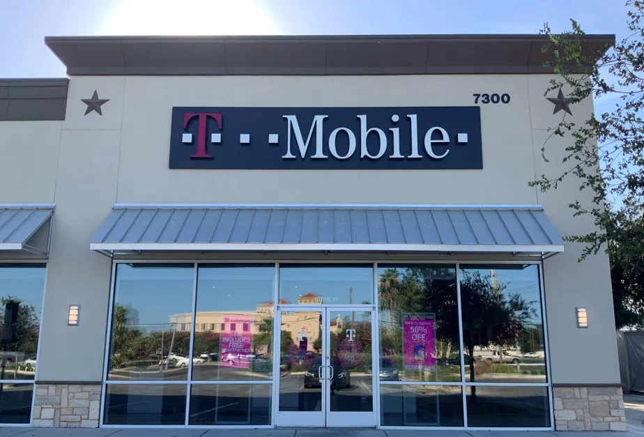 Exterior photo of T-Mobile store at N 10th & W Trenton, Mcallen, TX