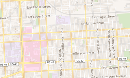 map of 2208 E Monument St Baltimore, MD 21205