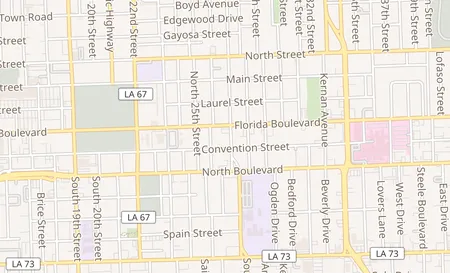 map of 2606 Florida Blvd Baton Rouge, LA 70802