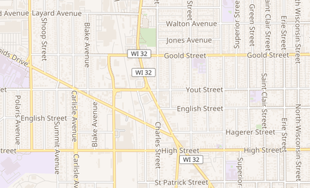 map of 1957 Douglas Ave Racine, WI 53402