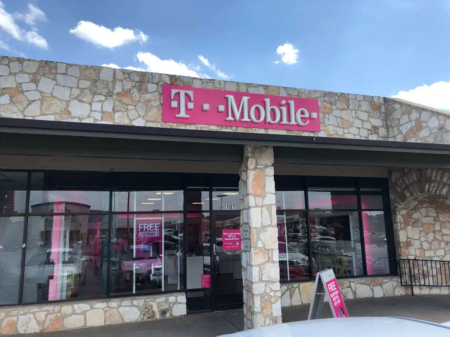 Exterior photo of T-Mobile store at Ed Bluestine Blvd & Manor Rd, Austin, TX