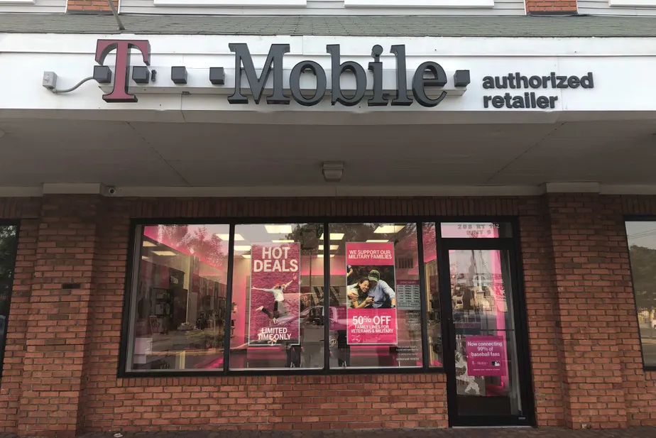 Exterior photo of T-Mobile store at Rt 112 & Hallock Ave, Port Jefferson Station, NY