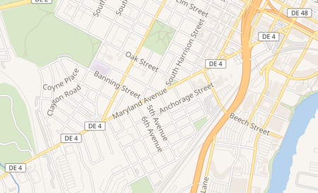 map of 1100 Maryland Ave Wilmington, DE 19805