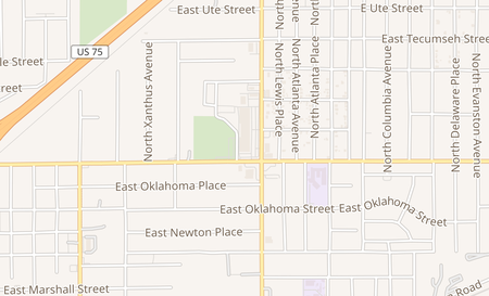 map of 1522 N Lewis Ave Tulsa, OK 74110
