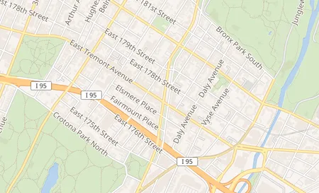 map of 873 E Tremont Ave Bronx, NY 10460