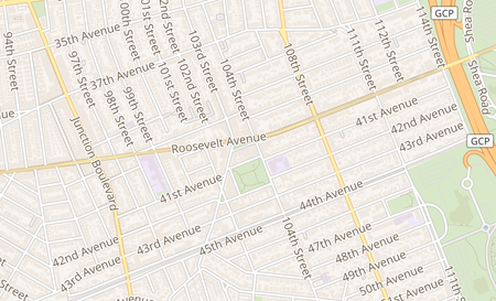 map of 103-20 Roosevelt Ave. Corona, NY 11368
