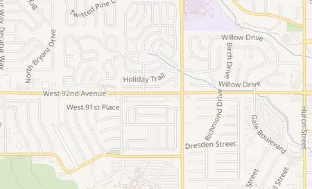 map of 1712 W 92nd Ave Federal Heights, CO 80260