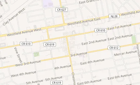 map of 121 Chestnut Street Roselle, NJ 07203