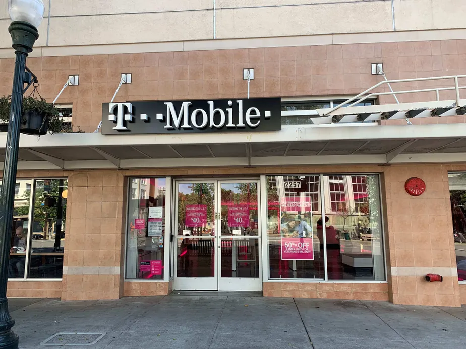 Exterior photo of T-Mobile store at Shattuck Ave & Kittredge St, Berkeley, CA