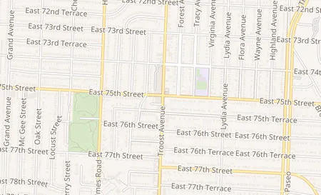 map of 7500 Troost Ave Kansas City, MO 64131