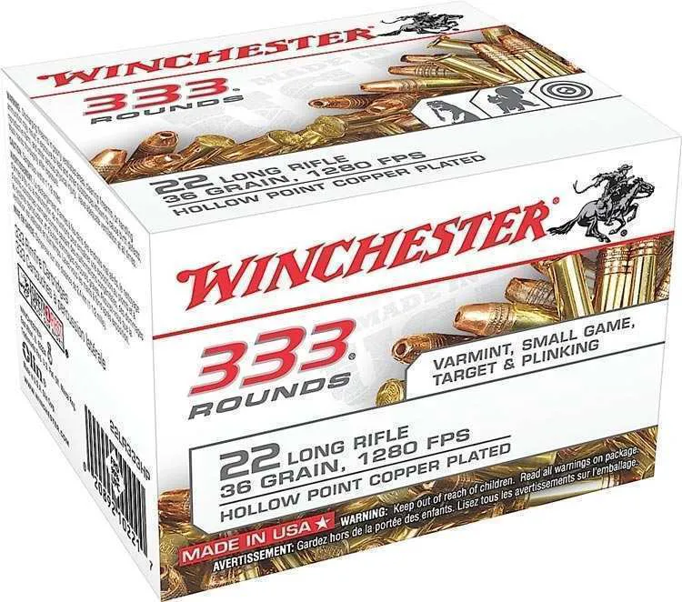 Winchester .22 LR, 36 Grain CPHP, 333 Rounds Bulk Pack 22LR333HP - Winchester