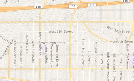 map of 2849 Crenshaw blvd Los Angeles, CA 90016