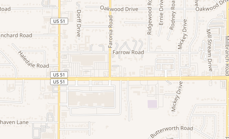 map of 4650 Faronia Rd. Memphis, TN 38116