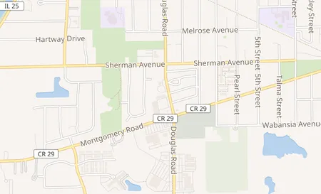 map of 1335 Douglas Ave. Montgomery, IL 60538