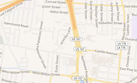 map of 2009 NW Evangeline Throughway Lafayette, LA 70501