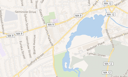 map of 91 Stafford St. Worcester, MA 01603