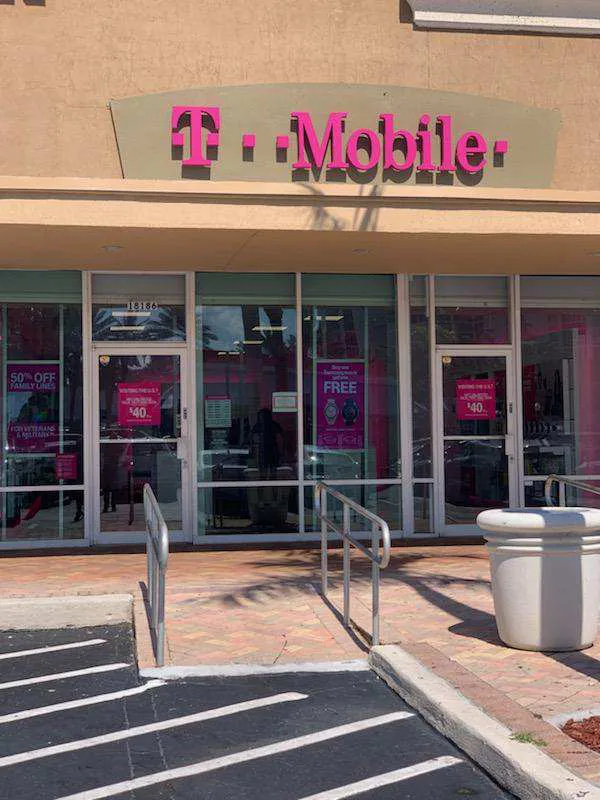  Exterior photo of T-Mobile store at Collins Ave & 183rd St, Sunny Isles Beach, FL 