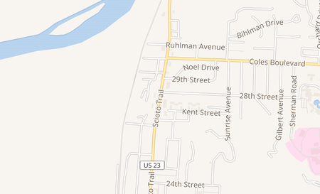 map of 2740 Scioto Trail Portsmouth, OH 45662