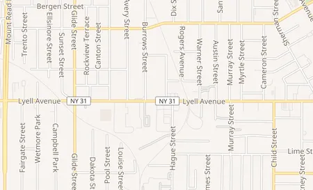 map of 568 Lyell Ave Rochester, NY 14606