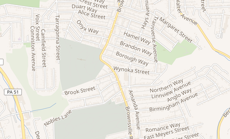 map of 1101 Brownsville Rd Pittsburgh, PA 15210