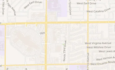 map of 7333 W Thomas Rd Ste 42 Phoenix, AZ 85033