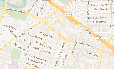map of 4122 Telephone Rd Ste A Houston, TX 77087