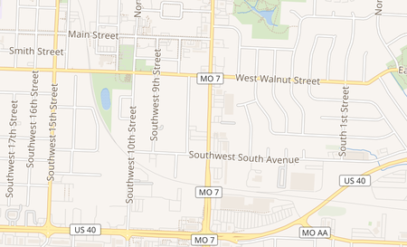 map of 411 MO-7 Suite A Blue Springs, MO 64014