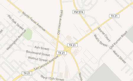 map of 1609 N Texas Ave Bryan, TX 77803