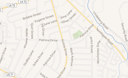 map of 1604 Airline Dr Ste B Bossier City, LA 71112
