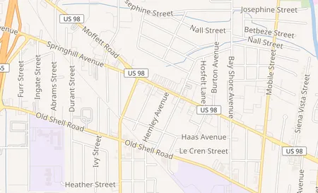 map of 3005 Spring Hill Ave Ste F Mobile, AL 36607
